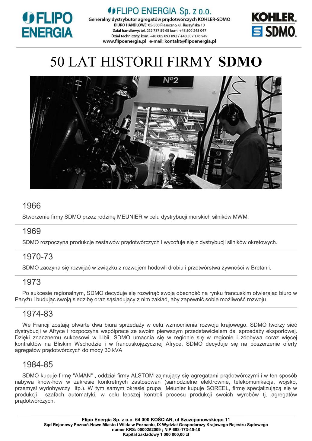Historia firmy SDMO 20200831